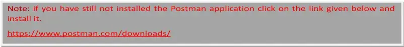 postman API
testing application