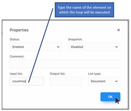 input list